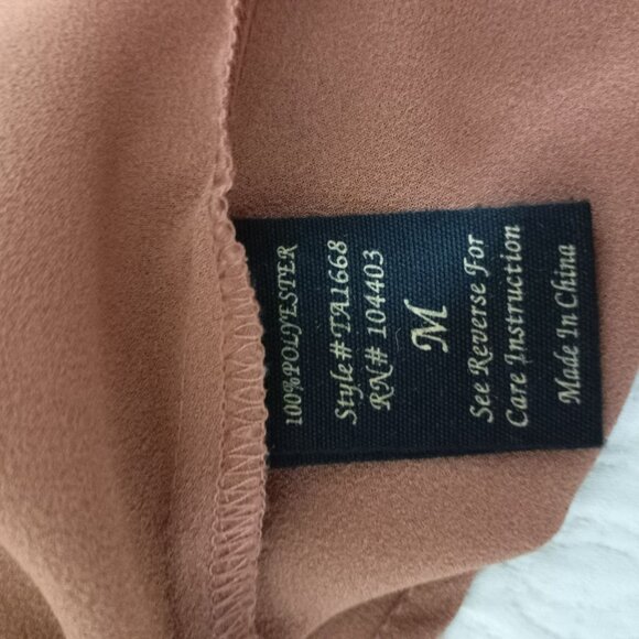 Claiborne 100% Mens Shirt Dark Brown Linen Short Sleeve Button Up Work - Picture 9 of 9